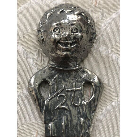 Vintage Metal Decorative Family Handles Measuring Spoons 1/4 1/2 1 tsp & 1 T - Picture 4 of 7